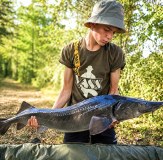 Vass Kids Fishing Tee Shirt with Yellow Strap and Bucket Hat Outdoors Angling